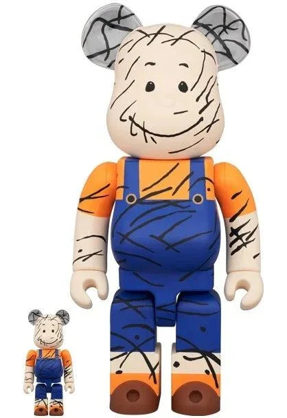 400% & 100% Bearbrick Set - Pigpen from Peanuts comic, featuring detailed Pigpen character design by Medicom Toy.