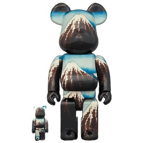 Ensemble Bearbrick 400% & 100% - Katsushika Hokusai Art