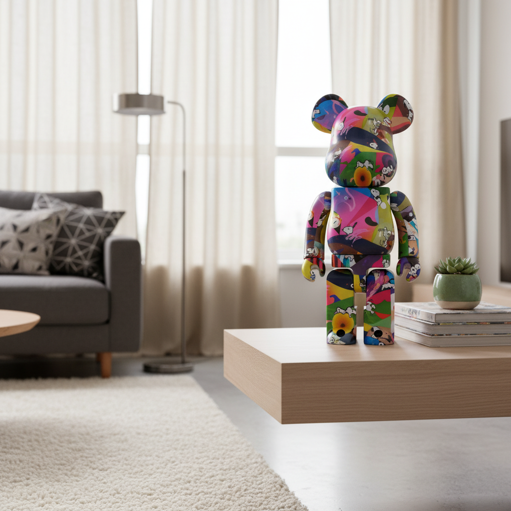 400% & 100% Bearbrick sæt - Tomokazu Matsuyama - Peanuts-Medicom Toy-Bearbrick