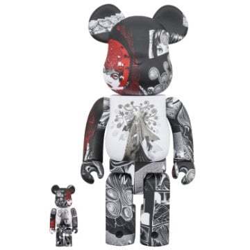 400% Bearbrick S'YTE x Junji Ito UZUMAKI set featuring intricate manga-inspired design.