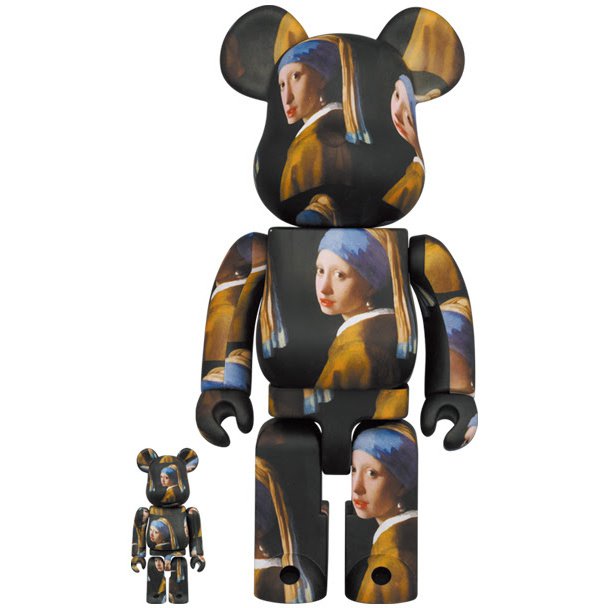 400% & 100% Bearbrick sæt - Girl with a Pearl Earring by Johannes Vermeer