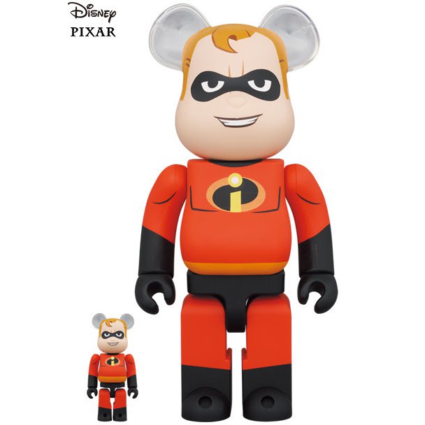 400% & 100% Bearbrick sæt - Mr. Incredible (Walt Disney)