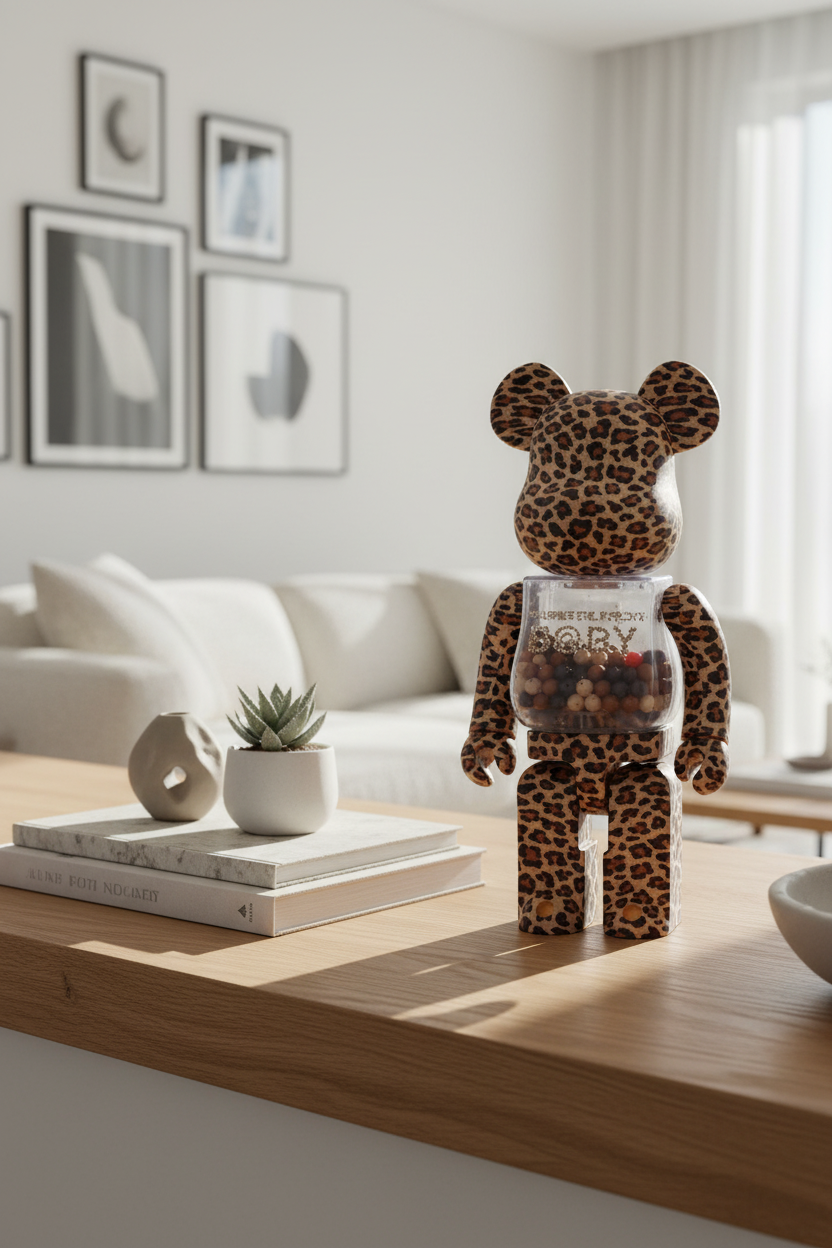 400% & 100% Bearbrick set - My First Bearbrick Baby (Leopard)-Medicom Toy-Bearbrick