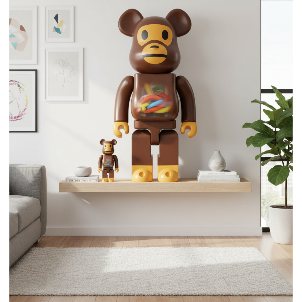 400% & 100% Bearbrick sæt - Baby Milo and Banana by BAPE