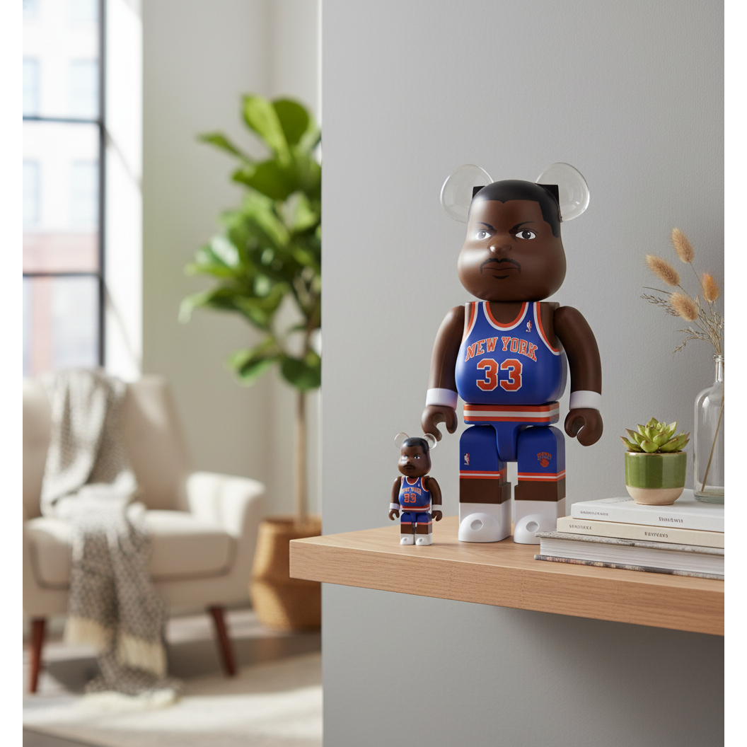100% & 400% Bearbrick Sæt – Patrick Ewing (New York Knicks)-Medicom Toy-Bearbrick