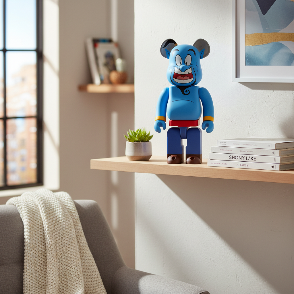 400% & 100% Bearbrick set - Genie (Disney Aladdin)-Medicom Toy-Bearbrick