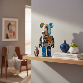 400% & 100% Bearbrick Set - Jean-Michel Basquiat (Special Edition BWWT 3)-Medicom Toy-Bearbrick