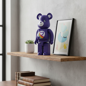 400% & 100% Bearbrick Sæt - Rainbow Heart Bear (Care Bears)