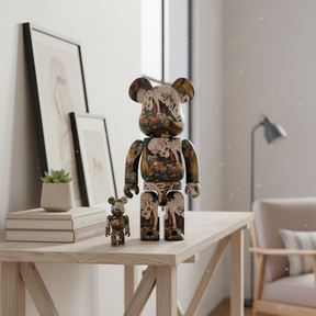 400% & 100% Bearbrick sæt - The Haunted Old Palace At Soma (Utagawa Kuniyoshi)-Medicom Toy-Bearbrick