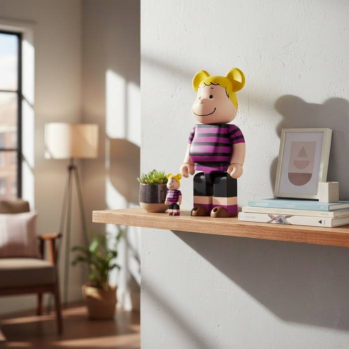 400% & 100% Bearbrick sæt - Schroeder (Peanuts)
