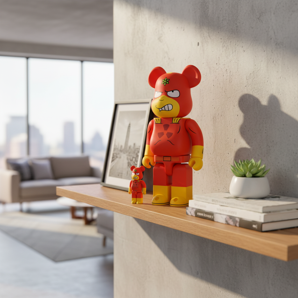 400% & 100% Bearbrick sæt - Radioactive Man (The Simpsons)-Medicom Toy-Bearbrick