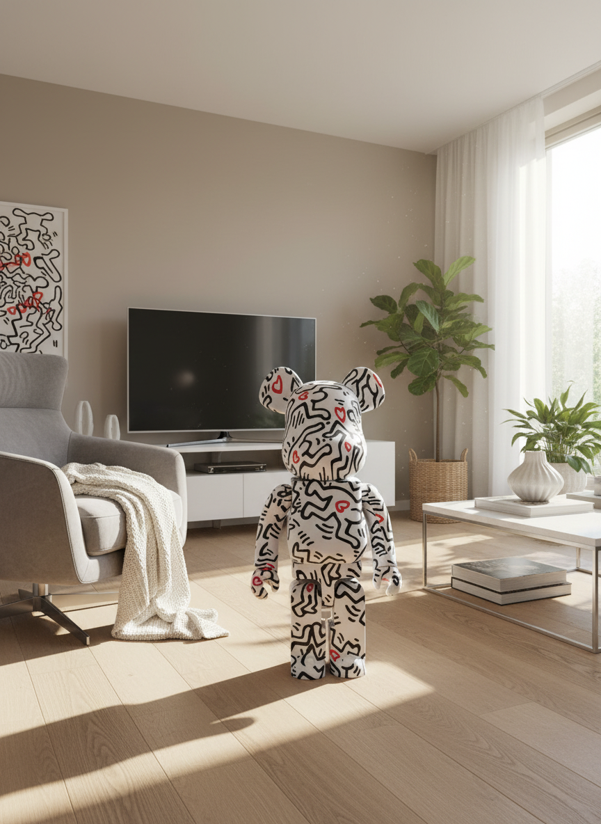 1000% Bearbrick - Keith Haring v8 (Heart of Men)-Medicom Toy-Bearbrick