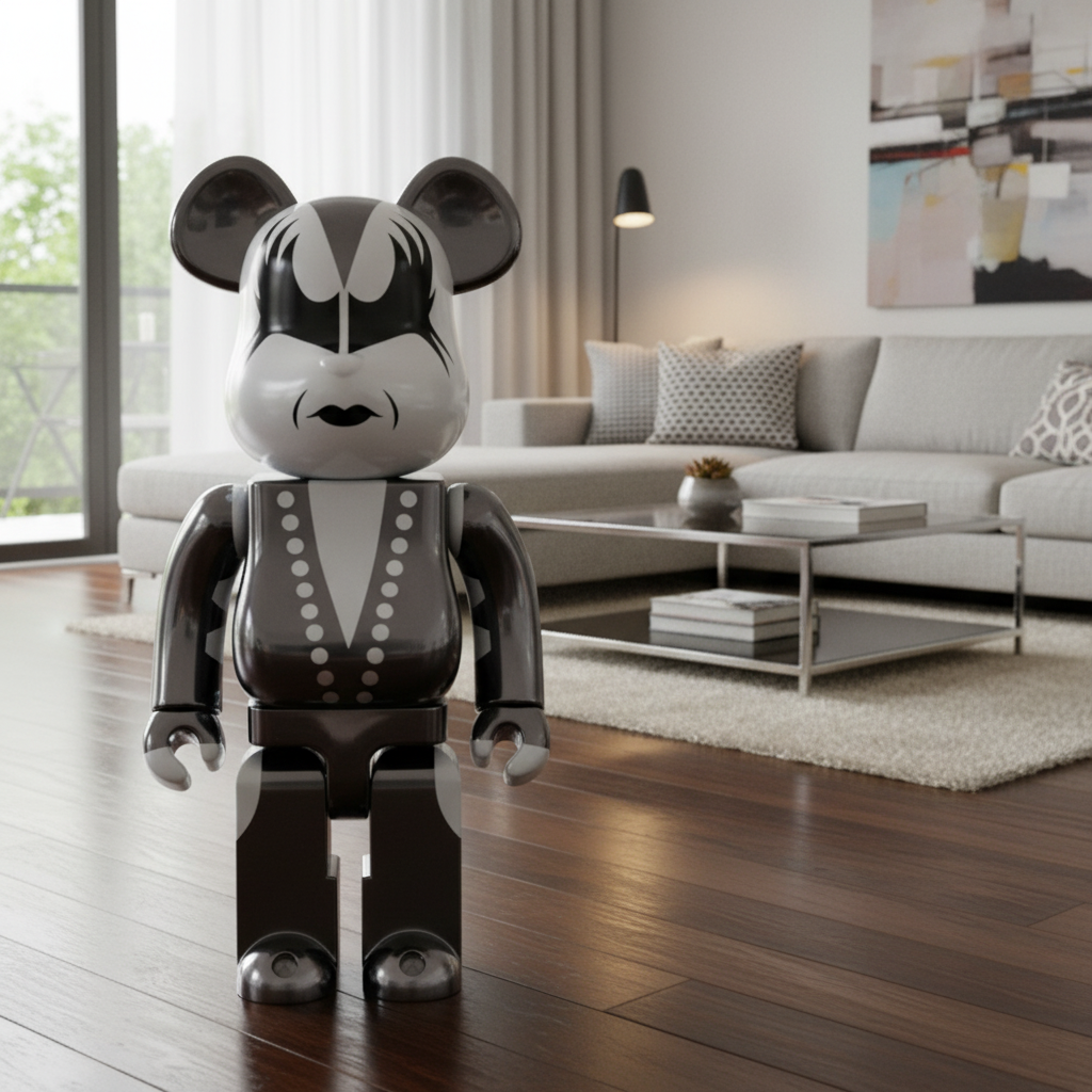 1000% Bearbrick - KISS Demon (Chrome ed.)-Medicom Toy-Bearbrick