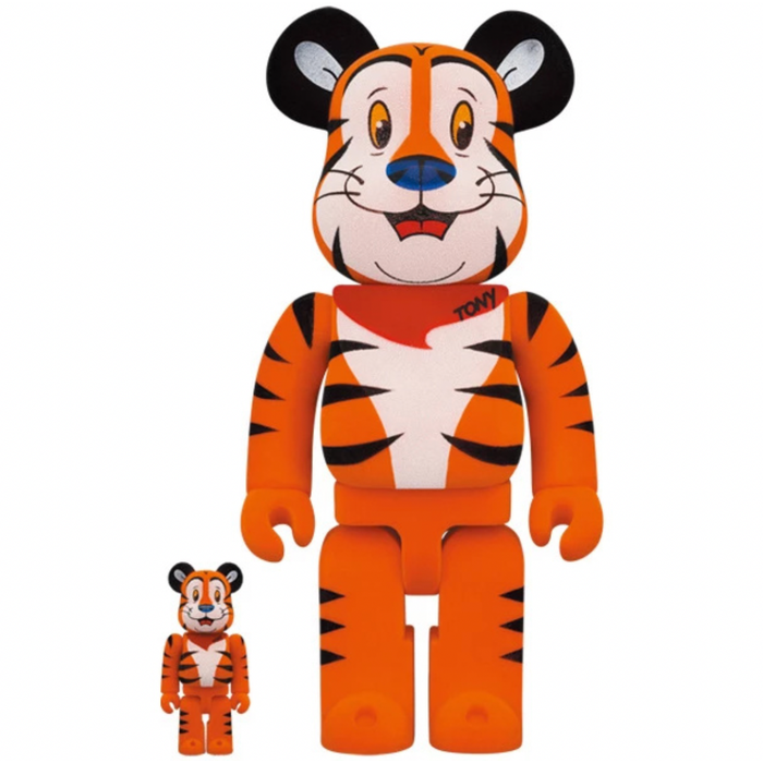 400% & 100% Bearbrick sæt - Tony The Tiger Flocky (Kelloggs)