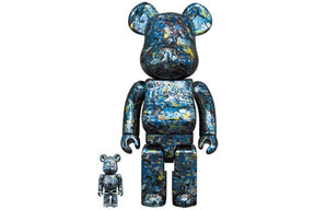 Set Bearbrick 400% & 100% – Jackson Pollock Studio (Chrome Ver.)