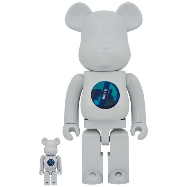 400% & 100% Bearbrick sæt - Pil (Public Image Ltd) Chrome ed.