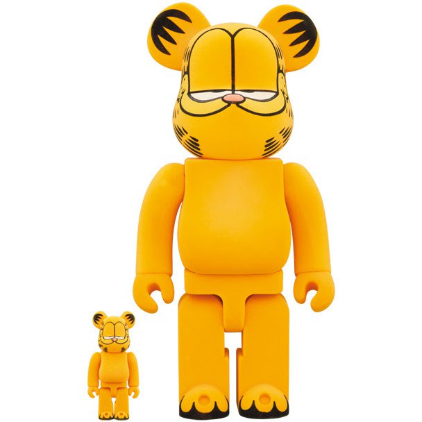 400% & 100% Bearbrick sæt - Garfield (Flocky ed.)