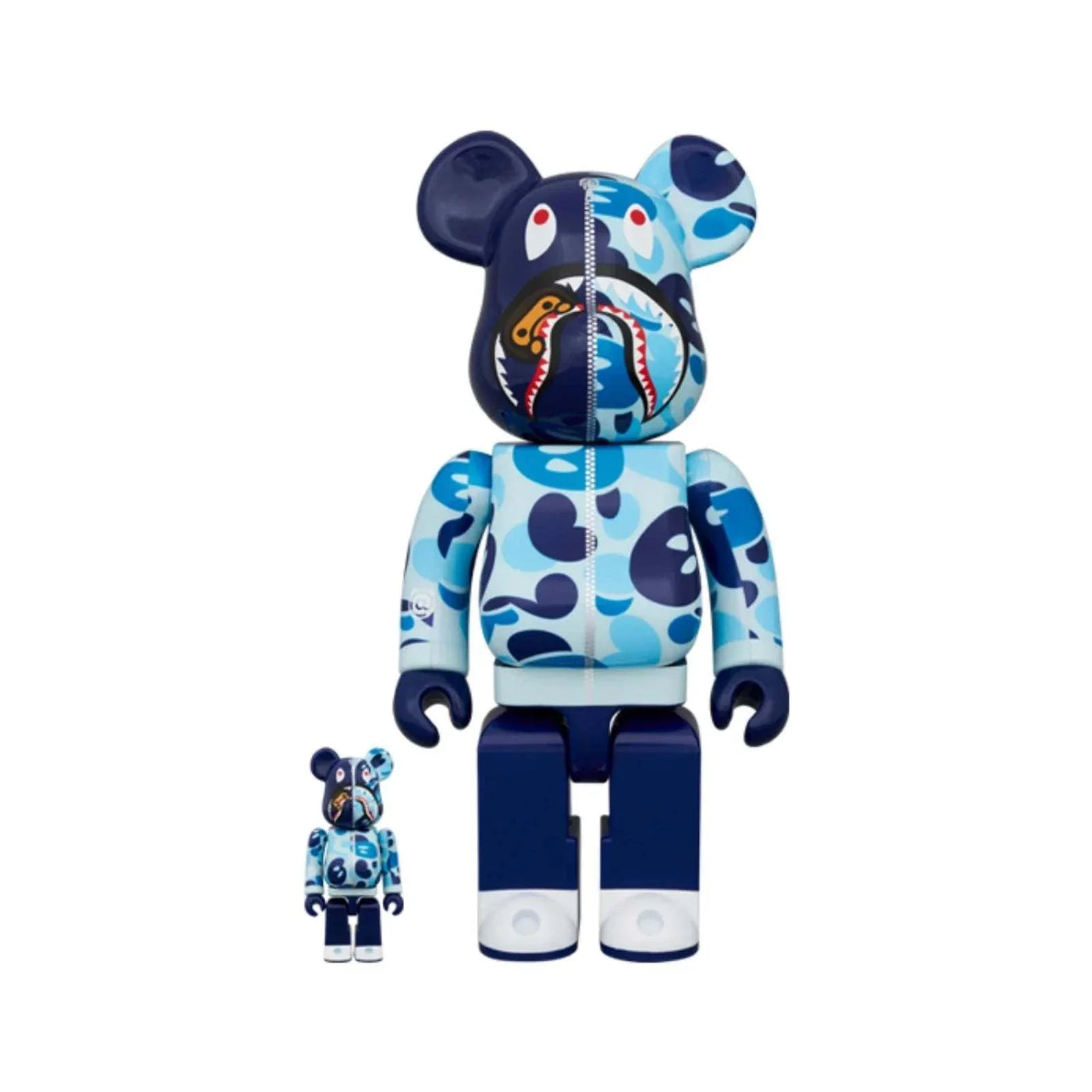 400 Et 100 Bearbrick Set Bape Baby Milo Shark Camo Bleu main image 1