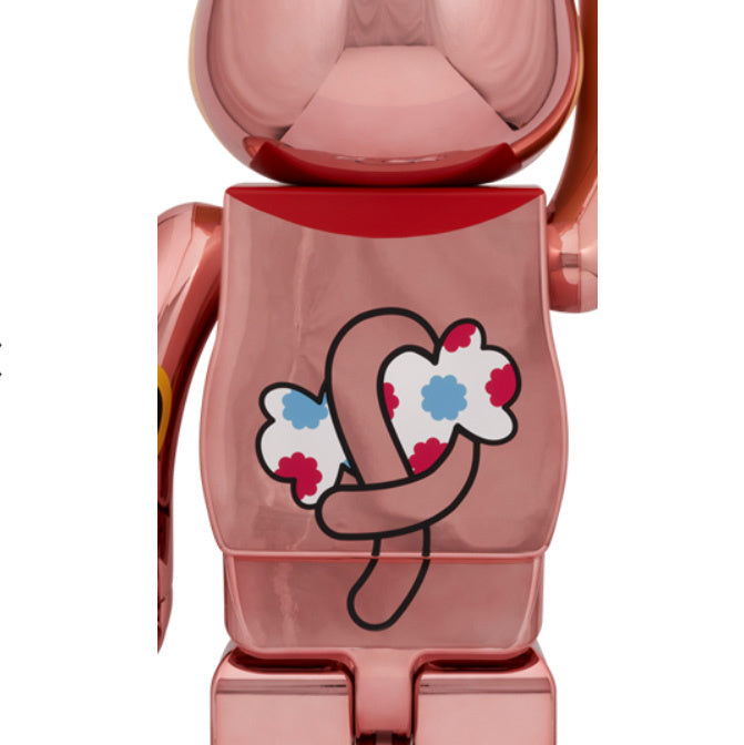 1000% Bearbrick - Peko-Chan Maneki Neko (Pink Gold)