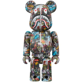 400% & 100% Bearbrick 3 pcs sæt - BAPE(R) LEGACY CAMO SHARK (Navy ver.)