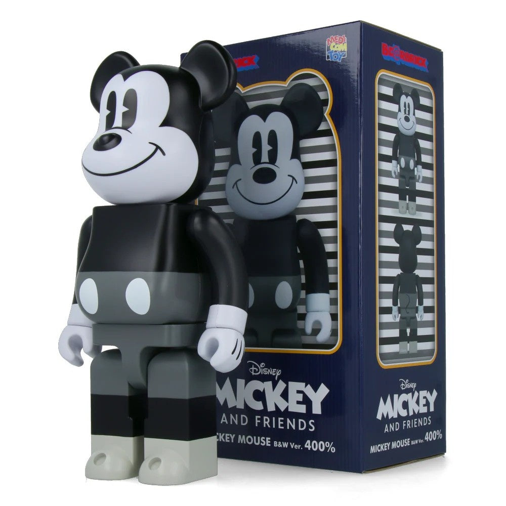 400% Bearbrick -  Mickey Mouse (Noir et Blanc)