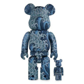 Bearbrick set featuring Katsushika Hokusai's Angry Waves design, includes 400% and 100% sizes.