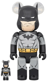 400% & 100% Bearbrick Batman Hush Black version collectible set.