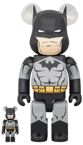 400% & 100% Bearbrick Batman Hush Black version collectible set.