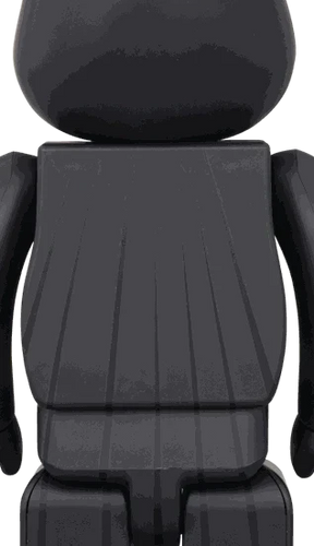 Bearbrick Batman Hush sæt i sort version, 400% og 100%, detaljeret design i sorte toner.