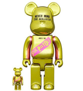 400% + 100% Bearbrick set - Sex Pistols - Never Mind the Bollocks (Chrome Edition)-Medicom Toy-Bearbrick