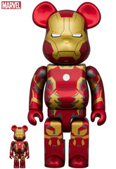 400% & 100% Bearbrick - Iron Man - Mark 43 (Infinity Saga)-Medicom Toy-Bearbrick