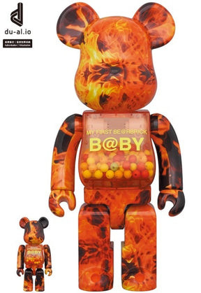 400% & 100% Bearbrick set - My First Bearbrick Baby (Flame)